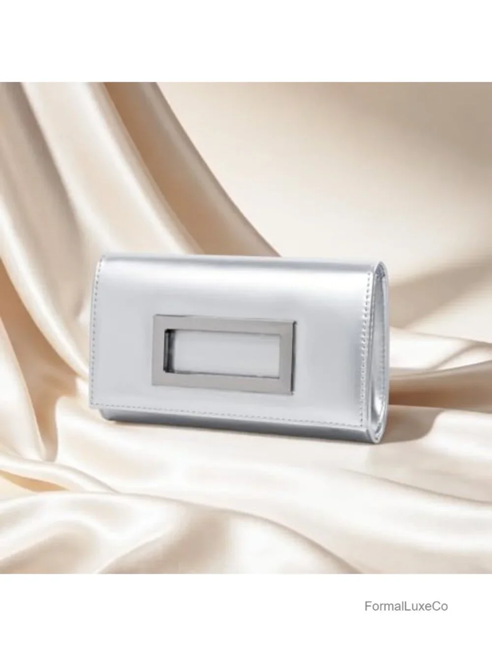 Glossy Patent Leather Envelope Clutch Purse for Wedding Party